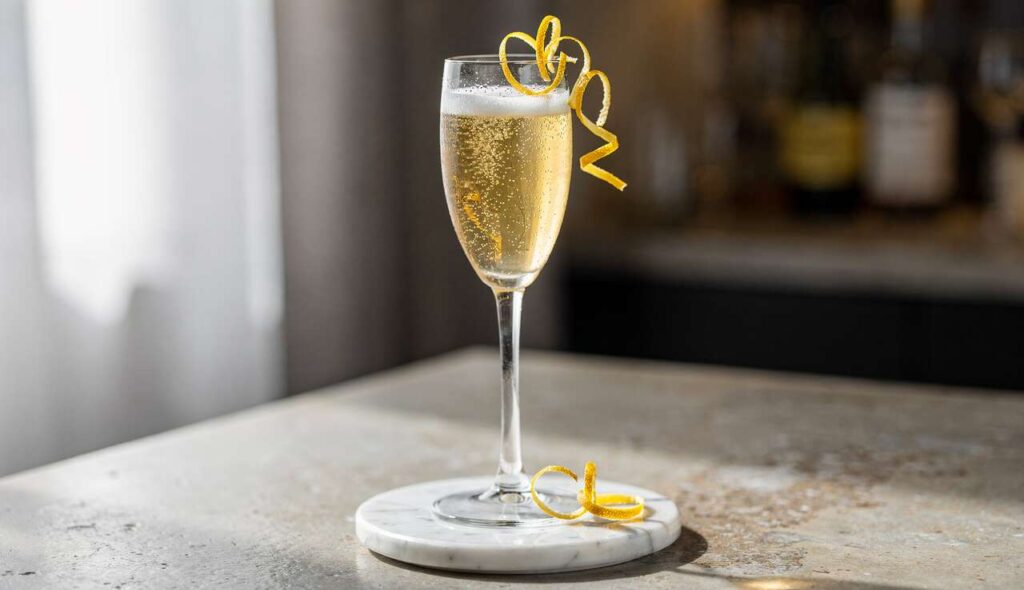 Recette du cocktail French 75 au citron confit