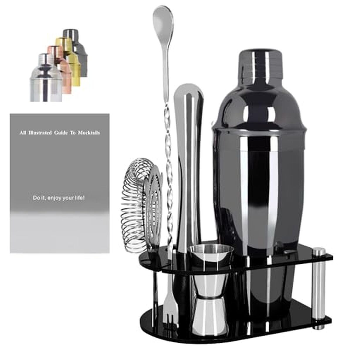 Test : kit de shaker à cocktail 5 pièces (noir, 750 ml)