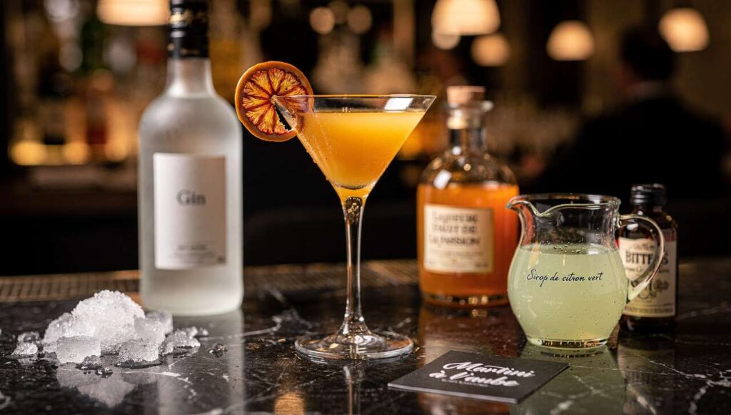 Recette du Martini à l'aube : gin et agrumes exotiques