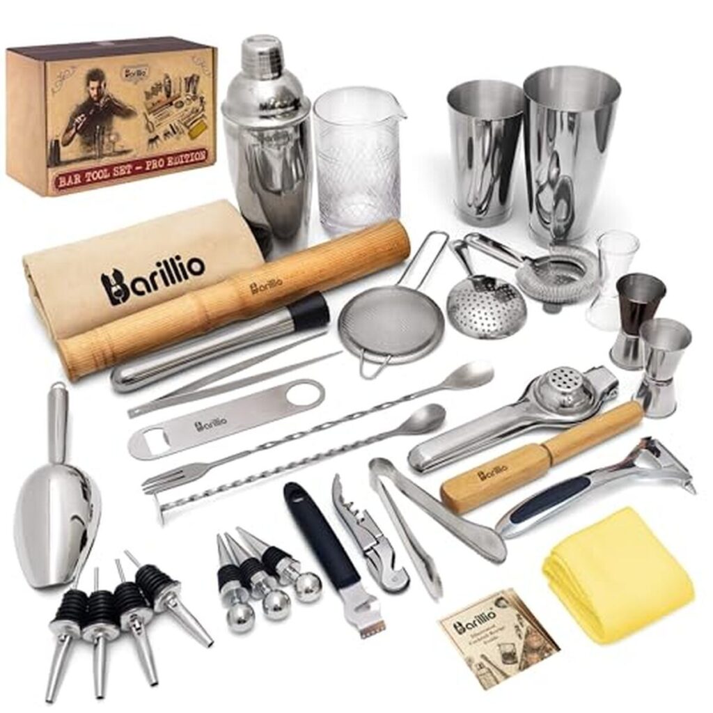 Test du kit barman Barillio Pro Edition : shaker et accessoires inox