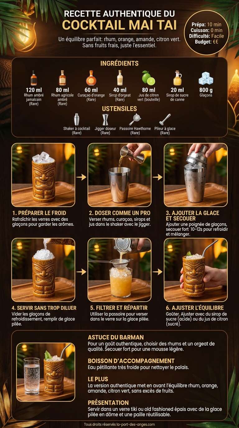 Fiche recette Recette authentique du cocktail Mai Tai Fiche recette Recette authentique du cocktail Mai Tai