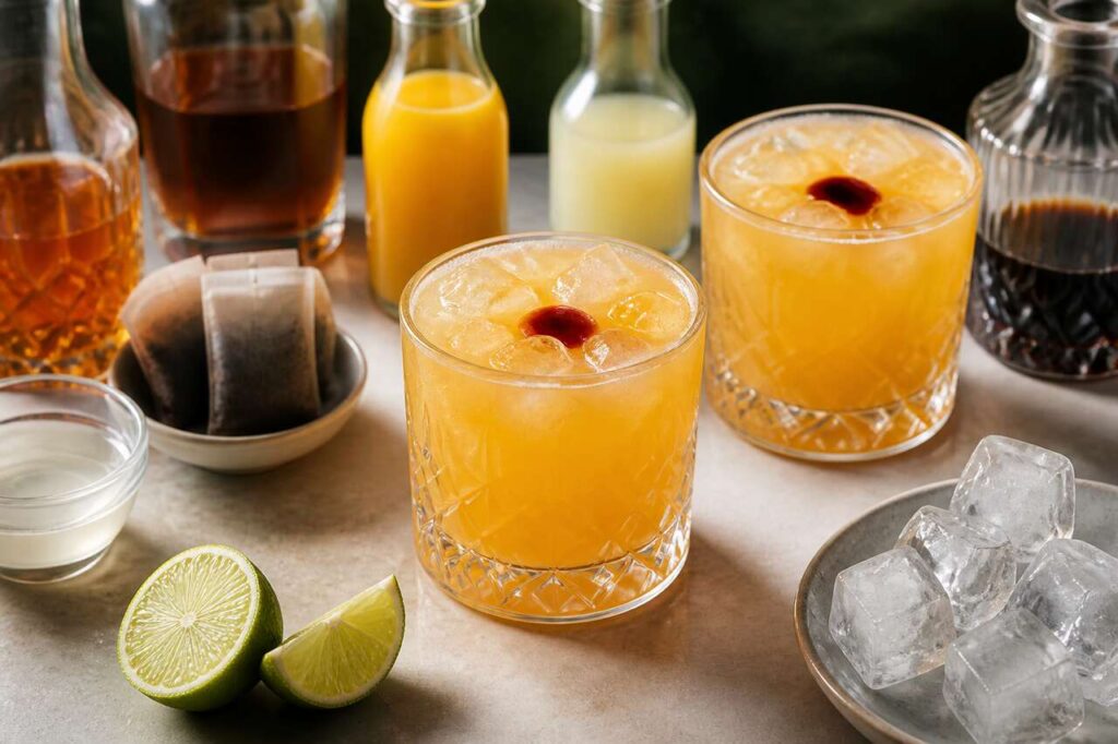 Recette cocktail Sultan : rhum, passion et thé