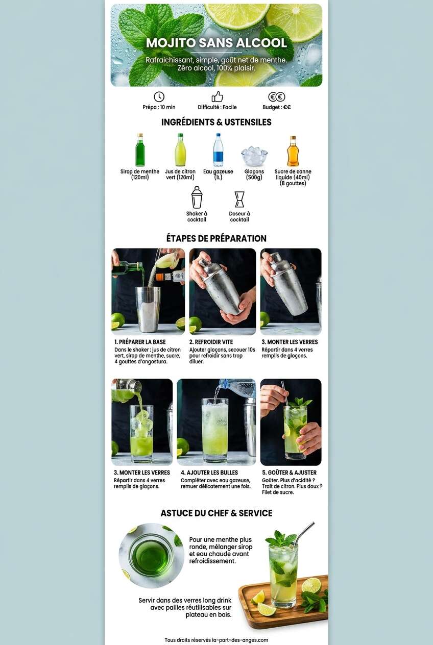 Fiche recette Recette de mojito sans alcool Fiche recette Recette de mojito sans alcool