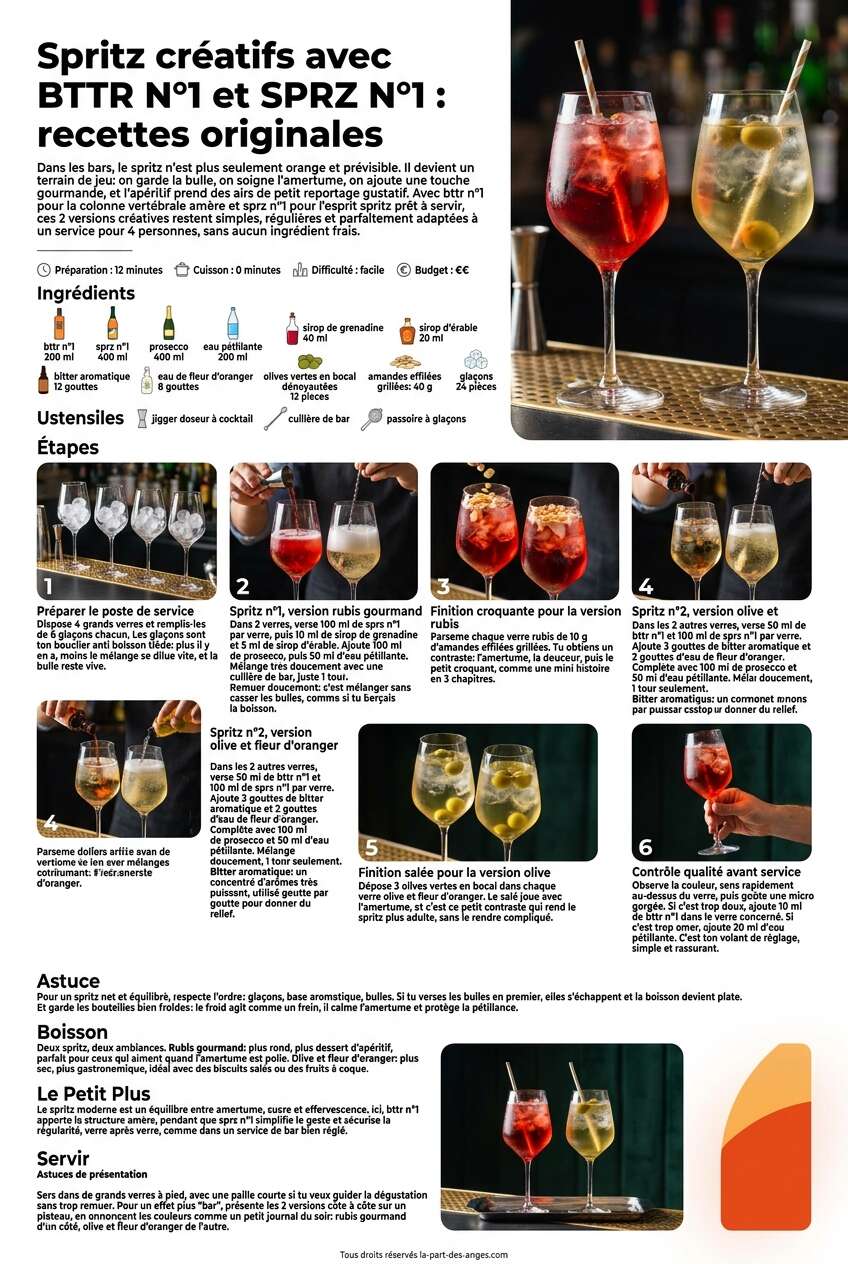 Fiche recette Spritz cr&eacute;atifs avec BTTR N&deg;1 et SPRZ N&deg;1 : recettes originales