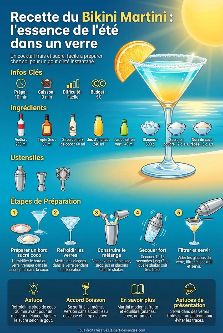 Fiche recette Recette du Bikini Martini : l'essence de l'&eacute;t&eacute; dans un verre