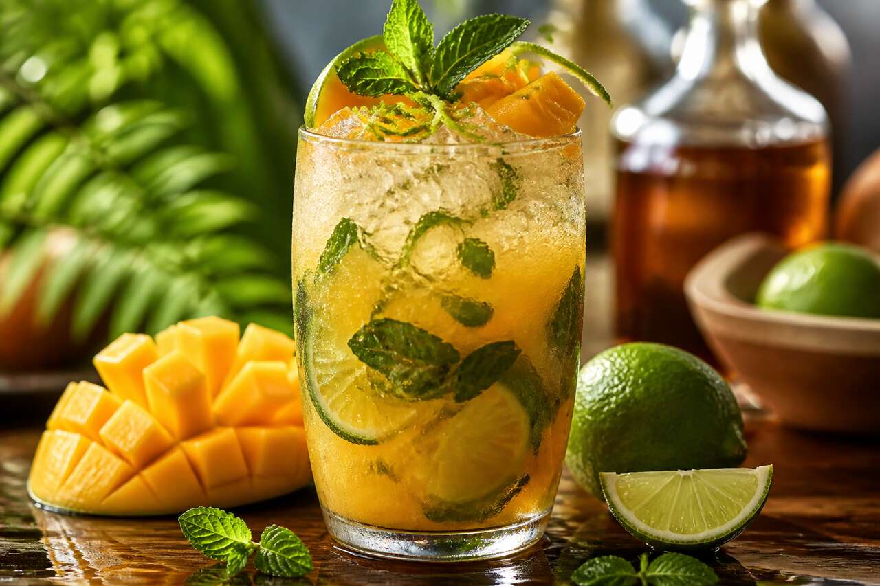 Recette de mojito exotique au rhum épicé et mangue