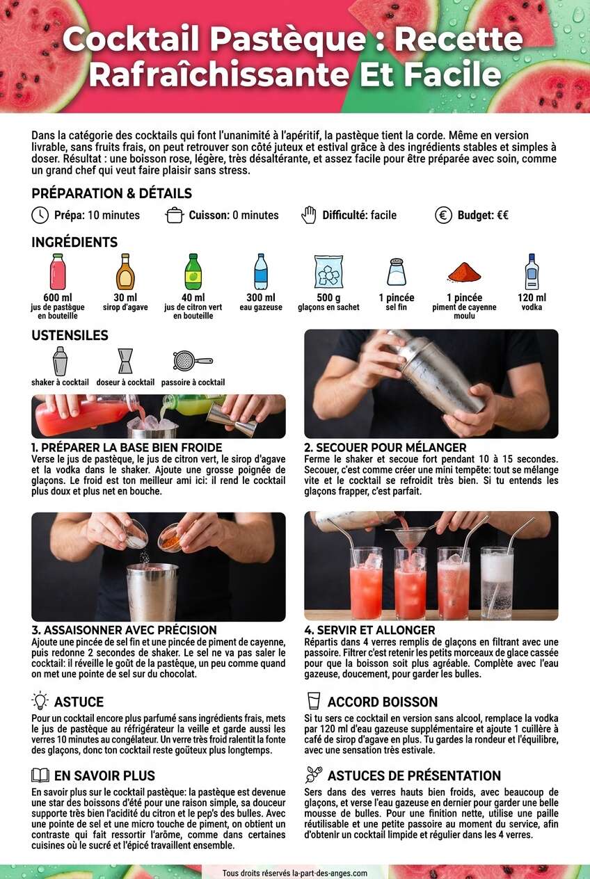 Fiche recette Cocktail Past&egrave;que : recette Rafra&icirc;chissante Et Facile
