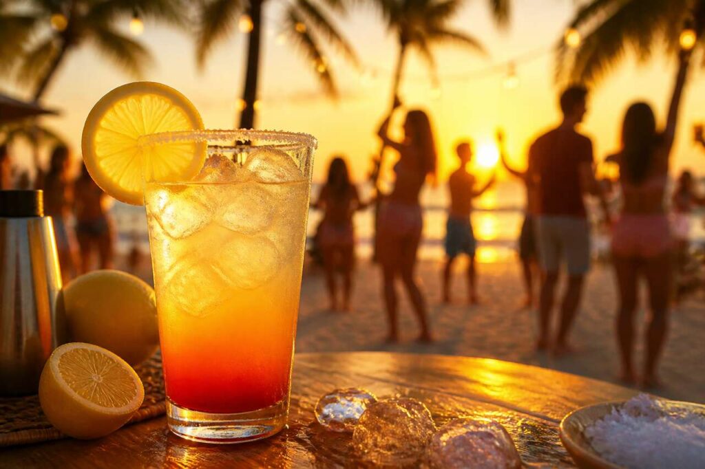 Cocktail d'été à la Tequila, citron et Grenadine : recette de fête sur la plage