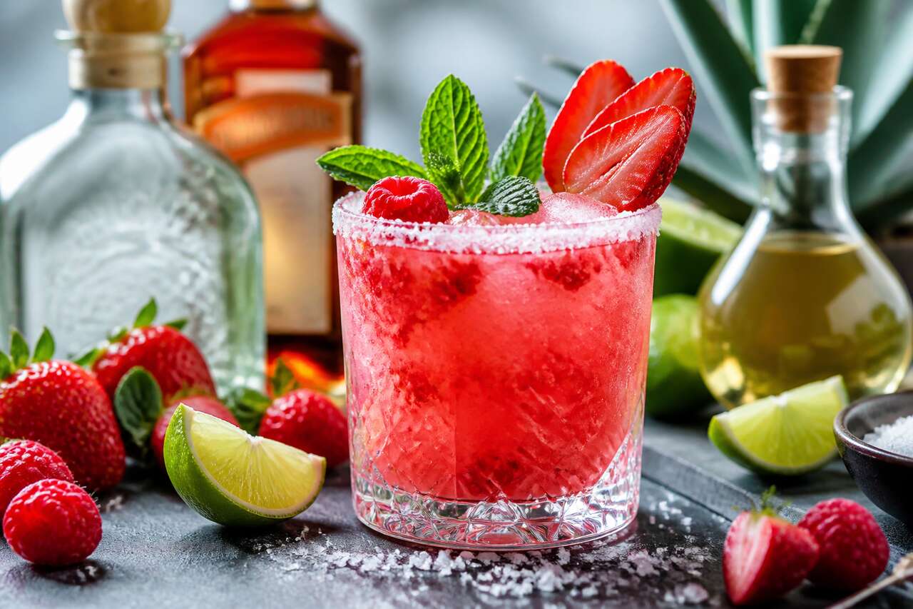 Cocktail Margarita Fraise Framboise Et Menthe : recette Rafra&icirc;chissante