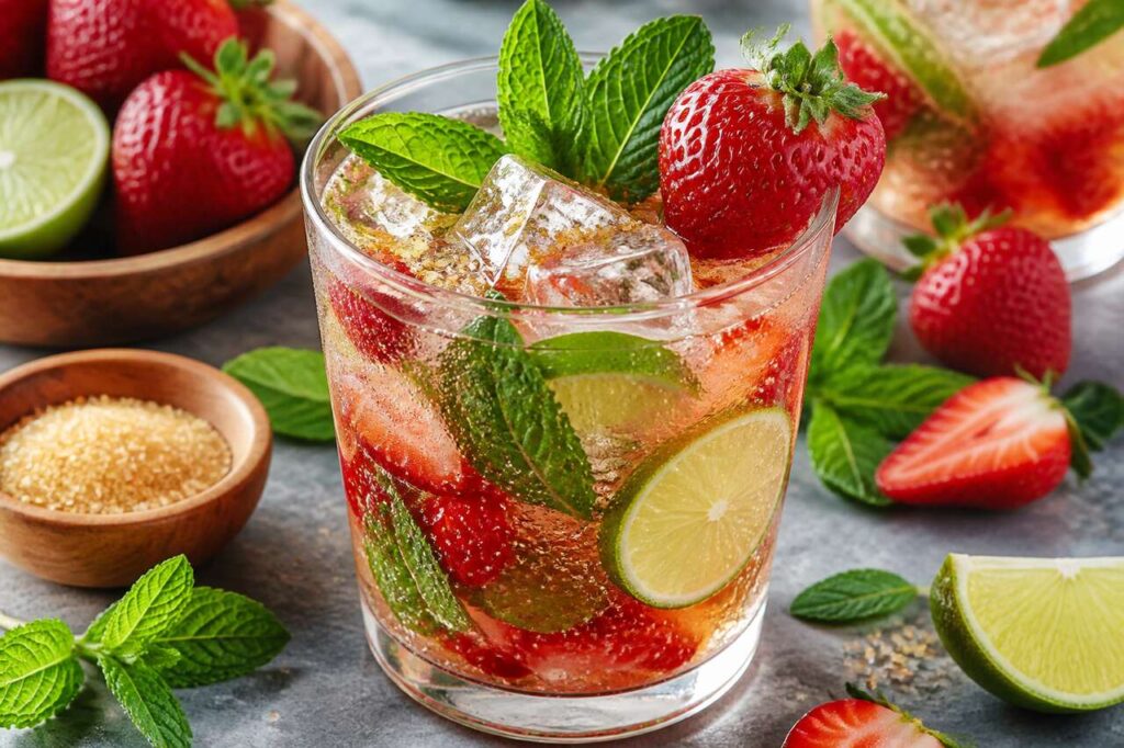 Recette du mojito au gin et à la fraise : le cocktail frais et fruité