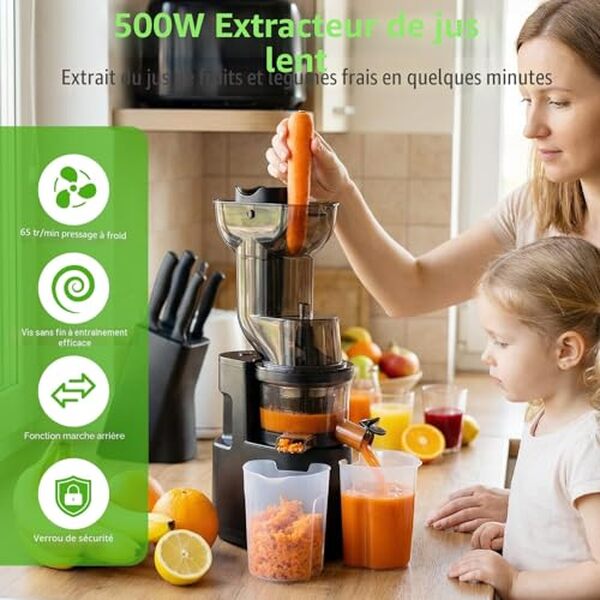 Découvrez notre test complet de l'extracteur de jus Rawhui 500W avec sa grande ouverture de 98mm : performances, avantages et inconvénients pour bien choisir votre appareil.