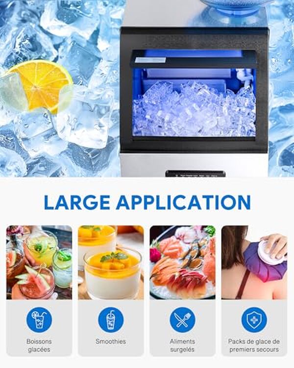 Découvrez notre test détaillé de la machine à glaçons commerciale Creworks 480W. Efficacité 73kg/24h, caractéristiques et avis pour choisir le meilleur équipement.