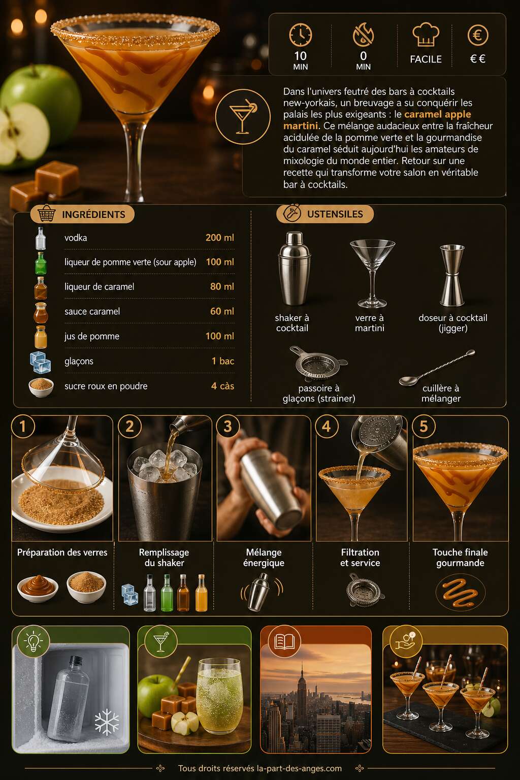 Fiche recette Recette du caramel apple martini : le cocktail pomme-caramel irr&eacute;sistible