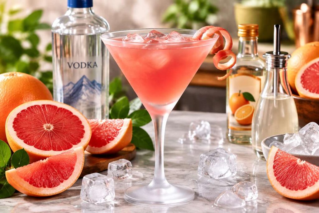 Recette du red grapefruit martini : le cocktail au pamplemousse rose