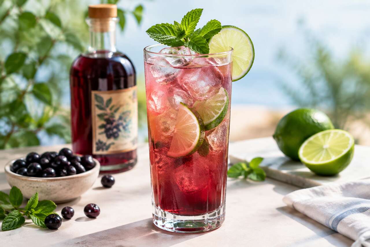 Recette du sloe gin rickey : le cocktail au gin de prunelles
