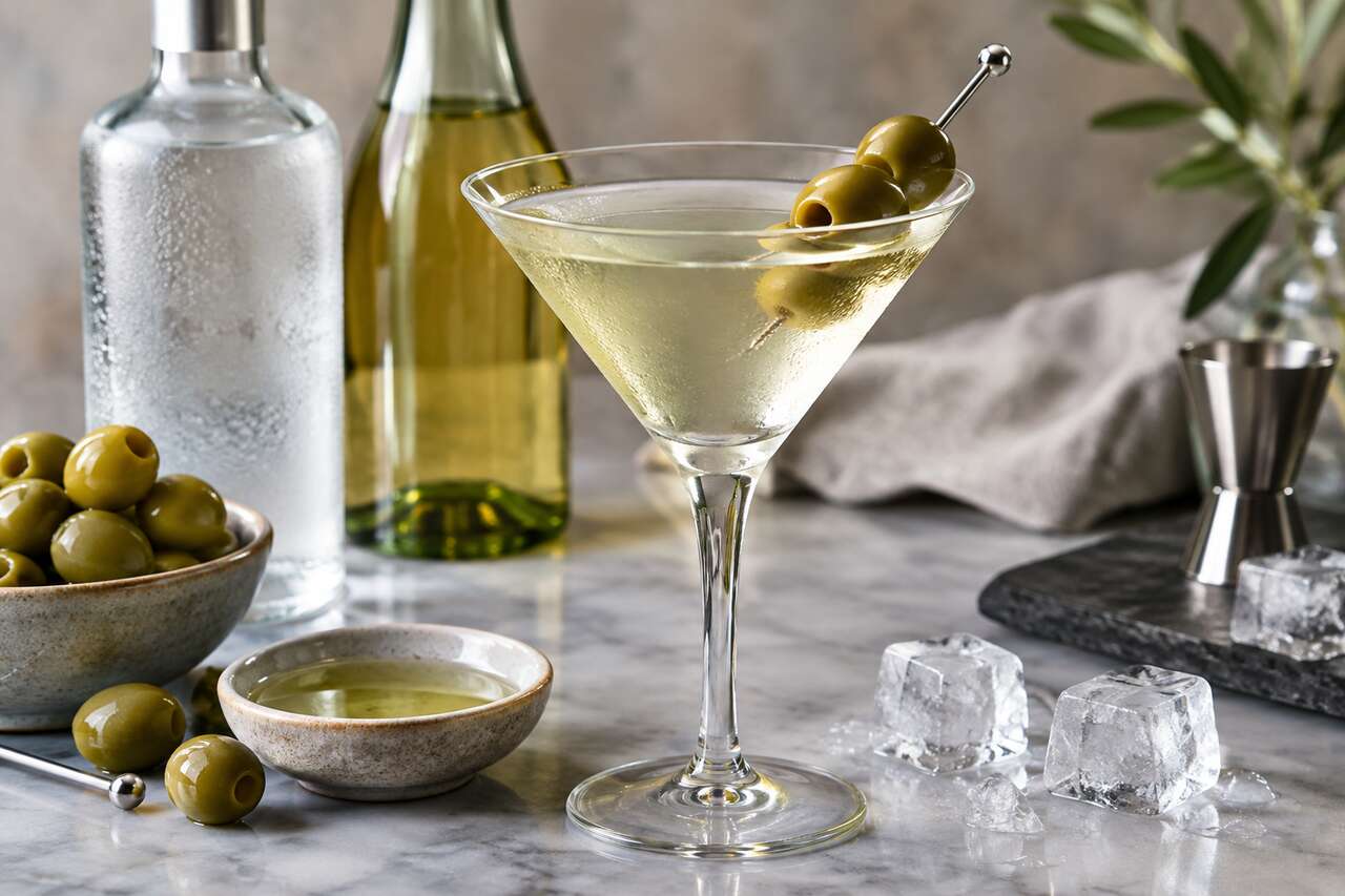 Recette du dirty vodka martini
