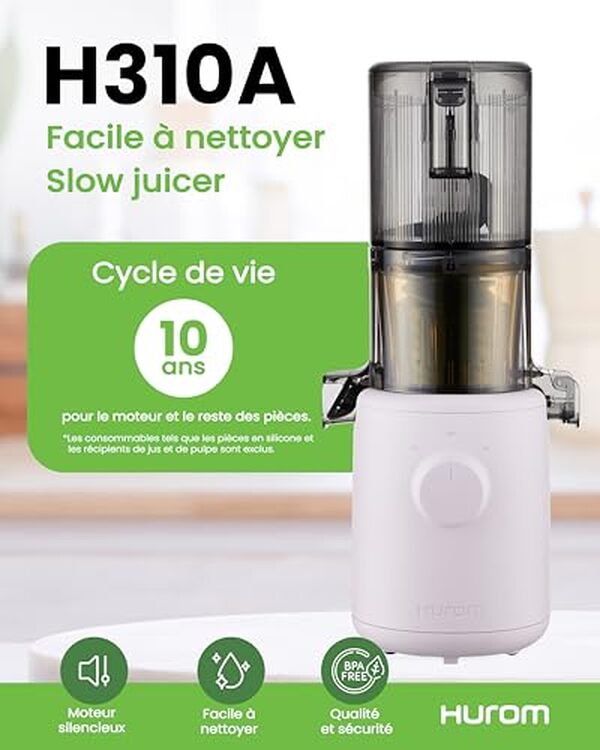 Découvrez notre test complet du Hurom H310A : performance, efficacité d'extraction et design compact analysés pour vous aider à choisir le meilleur extracteur de jus